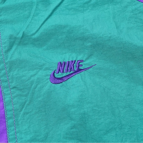 Vintage Nike Jacket Women’s Sz Small Teal Purple Windbreaker Full Zip Retro 90s - Picture 8 of 14
